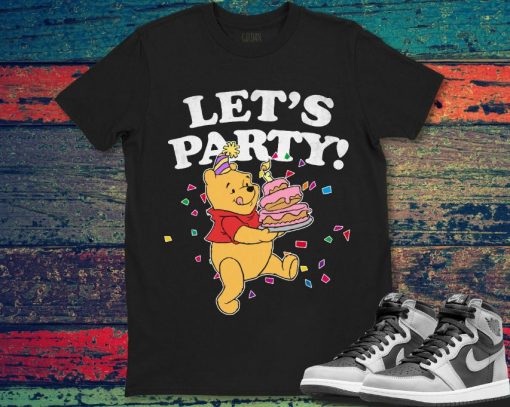 Pooh Lets Party Cute Pooh Birthday Winnie the Pooh Unisex Gift T-Shirt