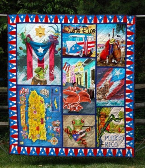 Puerto Rico Culture Quilt Blanket