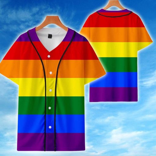 Rainbow Color Lgbt Personalized 3d Baseball Jersey