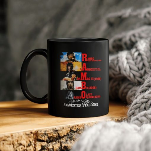 Rambo First Blood Part Ii Signature Sylvester Stallone Ceramic Coffee Mug