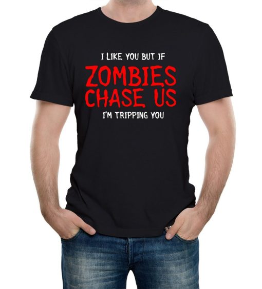 Reality Glitch Mens I Like You Zombie Chase T-Shirt