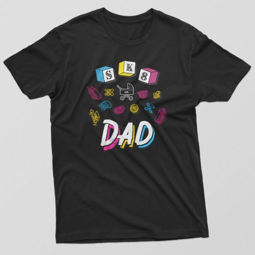 Reality Glitch SK8 or Dad Retro Mens T-Shirt