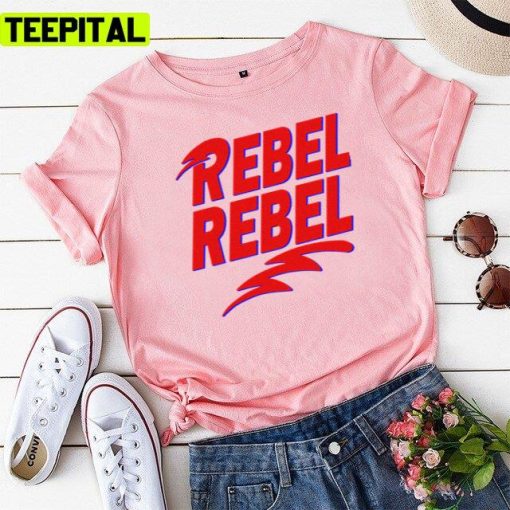 Rebel Rebel Glitter Design Unisex T-Shirt