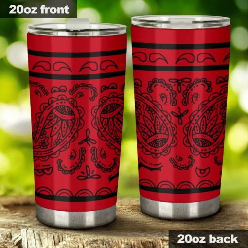 Red And Black Bandana Stainless Steel Cup