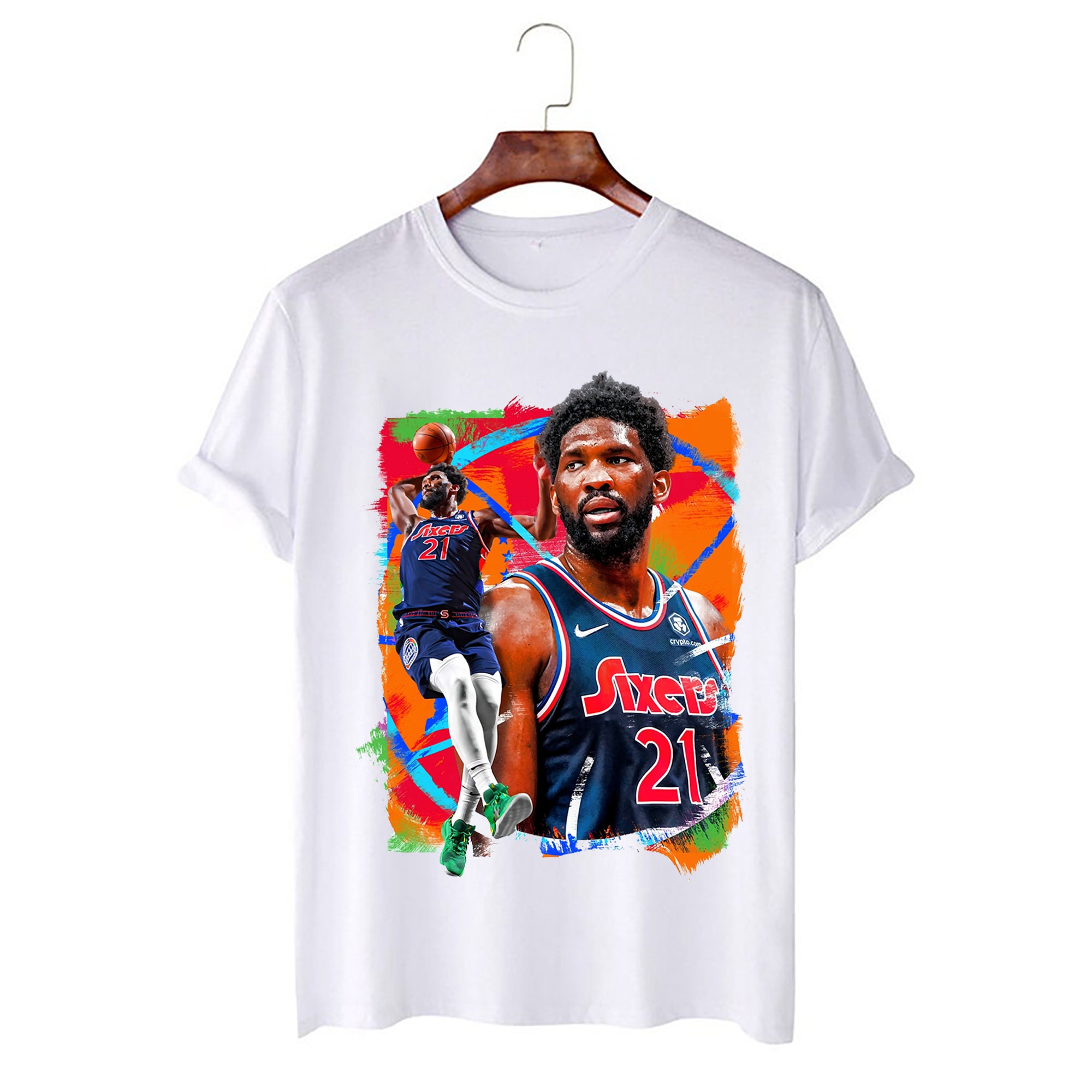 Retro 21 Playoffs Joel Embiid Dx Philadelphia 76ers NBA Basketball Unisex T-Shirt