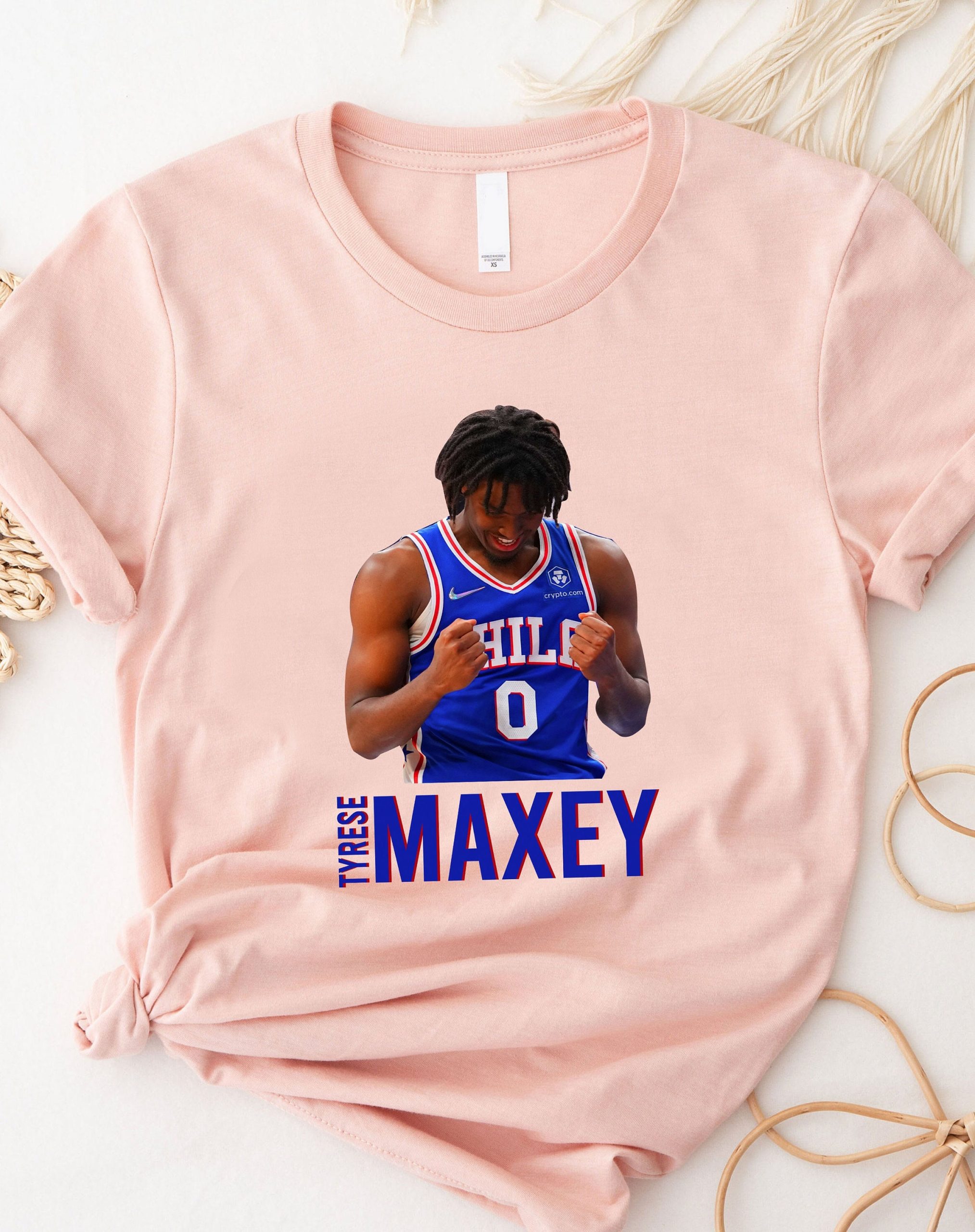 Retro Blue Style Tyrese Maxey Philadelphia 76ers NBA Basketball Unisex T-Shirt