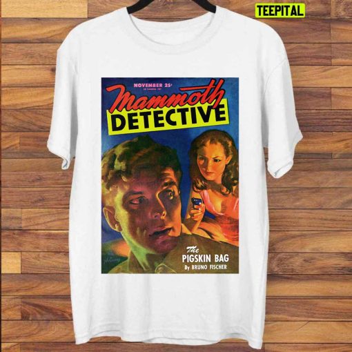Retro Pulp Fiction Magazine Cover Mammoth Detective Unisex T-Shirt