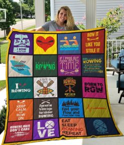 Rowing Keep Calm And Row On Quilt Blanket