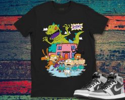 Rugrats All Kids Running From Reptar Funny Unisex Gift T-Shirt