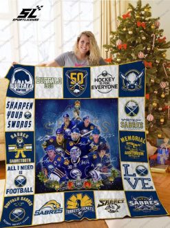 Sabres Christmas Buffalo Quilt Blanket