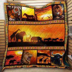 Safari At The Sunset Quilt Blanket