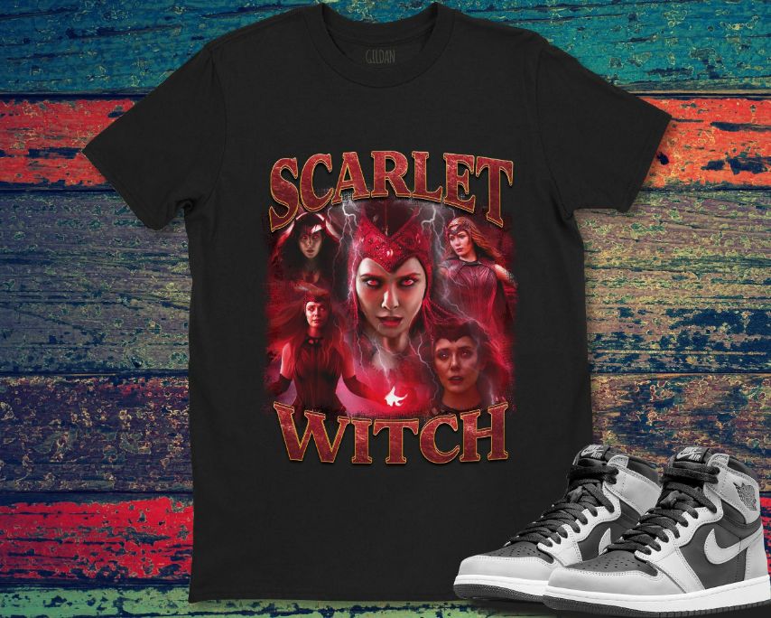 Scarlet Witch Poster Marvel Graphic Portrait Unisex Gift T-Shirt