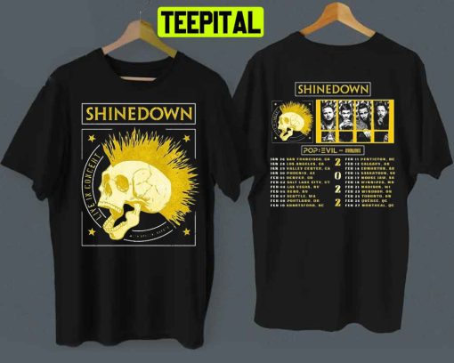 Shinedown Tour 2022 Met Ayron Jones En Pop Evil Unisex T-Shirt