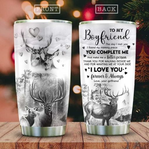 Sketch Deer Couple To My Boyfriend Stainless Steel Cup