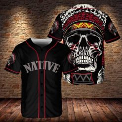 Skull Native Personalized 3d Baseball Jersey