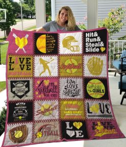 Softball I Love My Softball Player Quilt Blanket