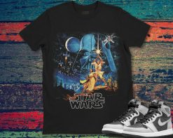 Star Wars A New Hope Faded Vintage Poster Graphic Unisex Gift T-Shirt