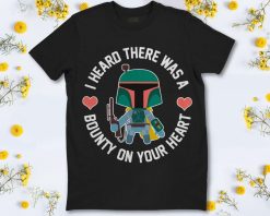 Star Wars Boba Fett Bounty Heart Valentines Graphic T-Shirt