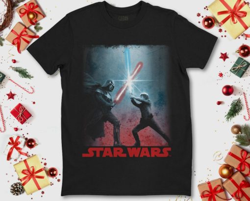 Star Wars Darth Vader Luke Skywalker Battle Silhouette Unisex T-Shirt