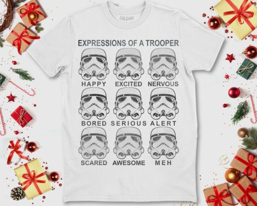 Star Wars Stormtrooper Facial Expressions Graphic Unisex T-Shirt