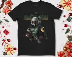 Star Wars The Mandalorian Boba Fett Logo Portrait R15 T-Shirt