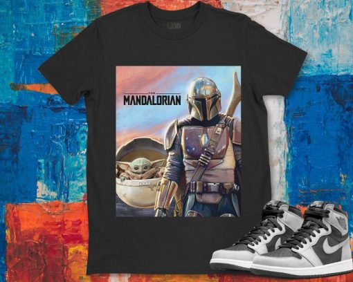 Star Wars The Mandalorian The Child Painting Classic Unisex Gift T-Shirt