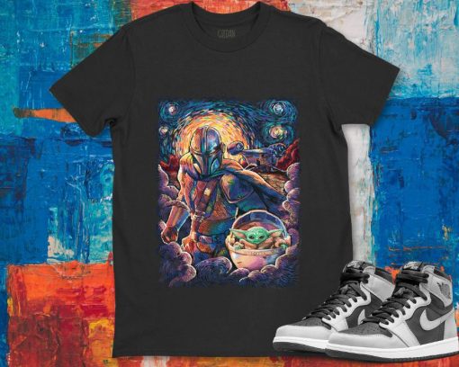 Star Wars The Mandalorian The Child Starry Night Style Unisex Gift T-Shirt