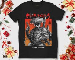 Star Wars Visions Boba Fett Samurai Poster T-Shirt