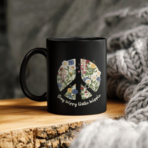 Stay Trippy Little Hippie Peace Ceramic Coffee Mug