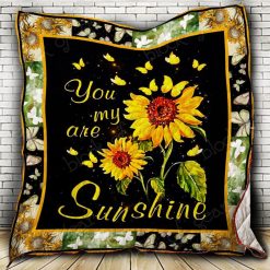 Sunflower Butterfly You Are My Sunshine Quilt Blanket