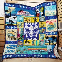 Surfing Ocean Is My Favorite Color Quilt Blanket