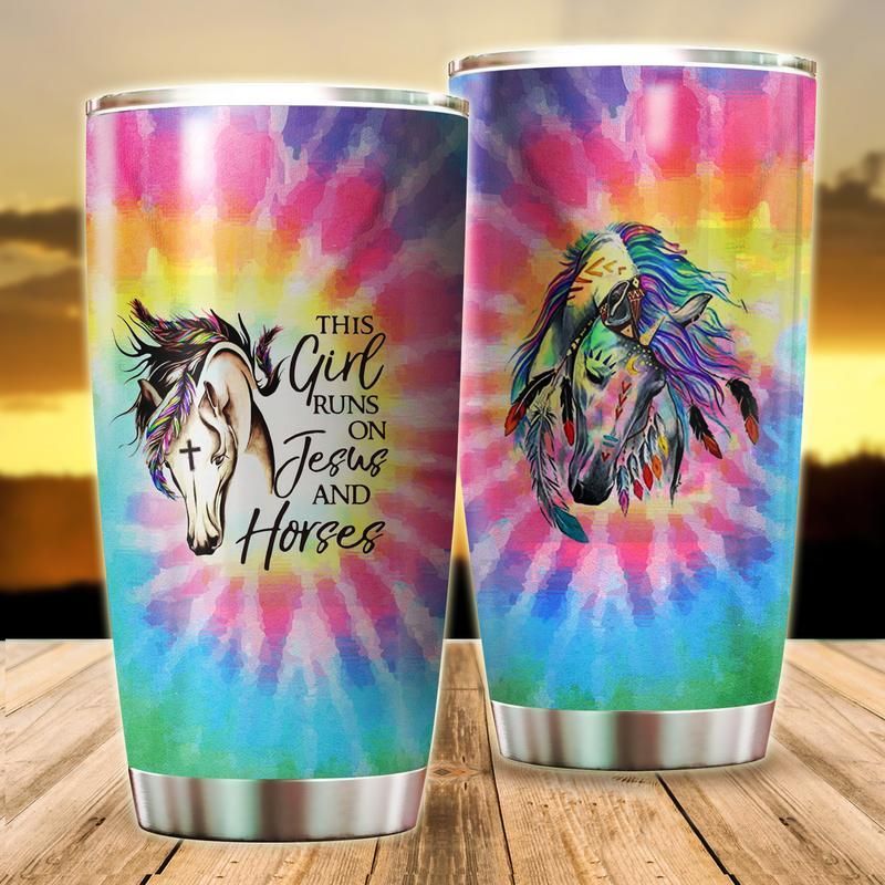 20oz Custom Stainless Steel, This Girl Runs on Drink Tumblers