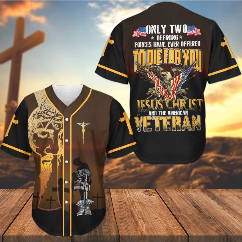 To Die For You Jesus And American Veteran 3d Personalized 3d Baseball Jersey h