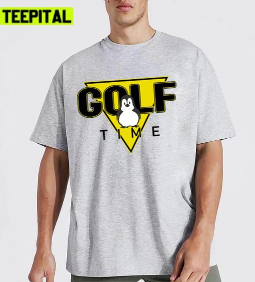 Trendy Penguin Golf Time Funny Unisex T-Shirt