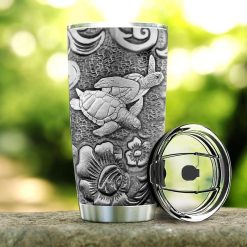 Turtle Couple Silver Stainless Steel Cup
