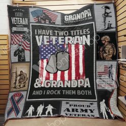 Veteran Grandpa Every Veteran Is A Hero Quilt Blanket