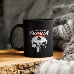 Viking Valknut See You In Valhalla Skull Ceramic Coffee Mug