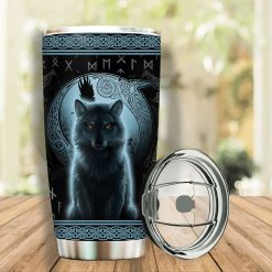 Viking Wolf Dark Stainless Steel Cup