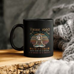 Vintage 1980 The Soul Of A Witch The Fire Of A Lioness The Heart Of A Hippie The Mouth Of A Sailor Ceramic Coffee Mug