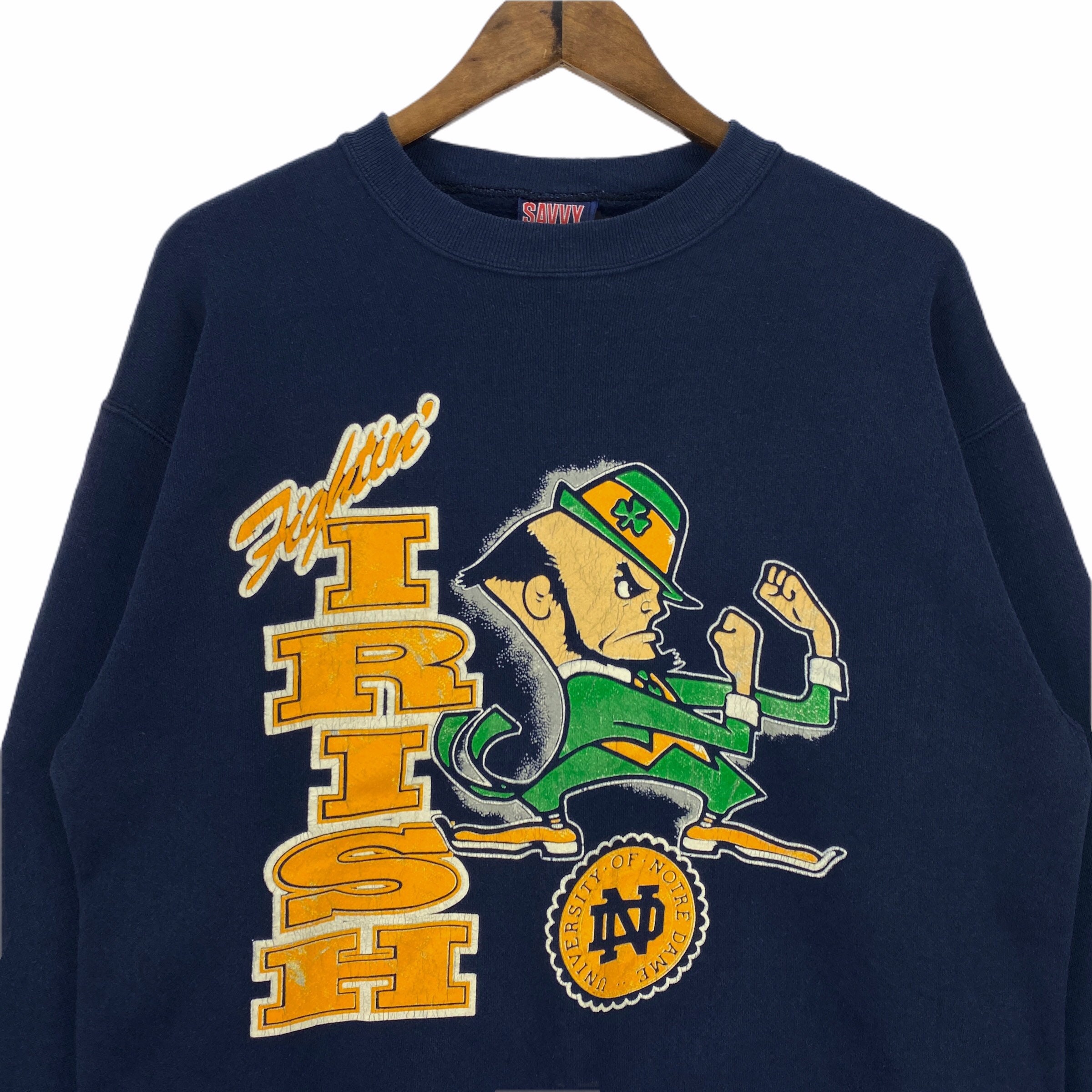 Vintage 90s Fighting Irish University Of Notre Dame Unisex Sweatshirt