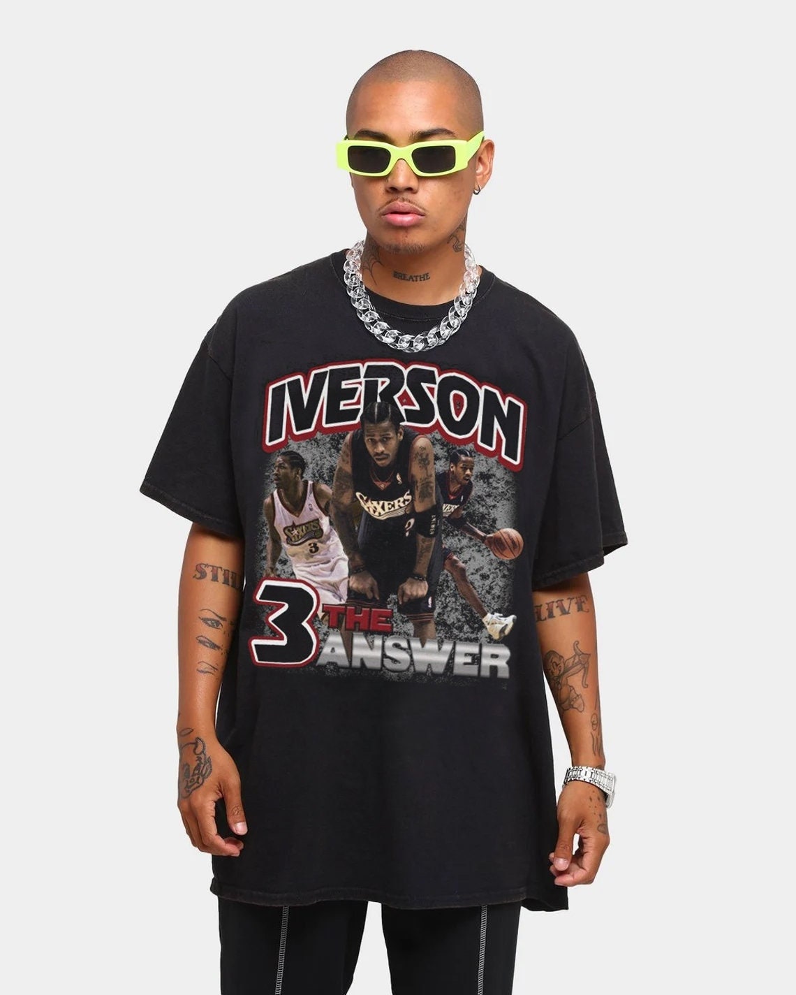 Vintage Allen Iverson 3 The Answer Philadelphia 76ers NBA Basketball Unisex T-Shirt