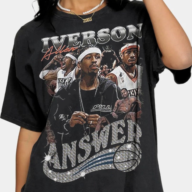 Vintage Allen Iverson The Answer Philadelphia 76ers NBA Basketball Unisex T-Shirt