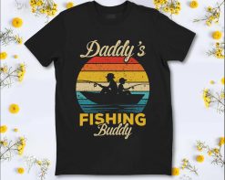 Vintage Dad And Son Daddy’s Fishing Buddy Happy Father’s Day Unisex T-Shirt