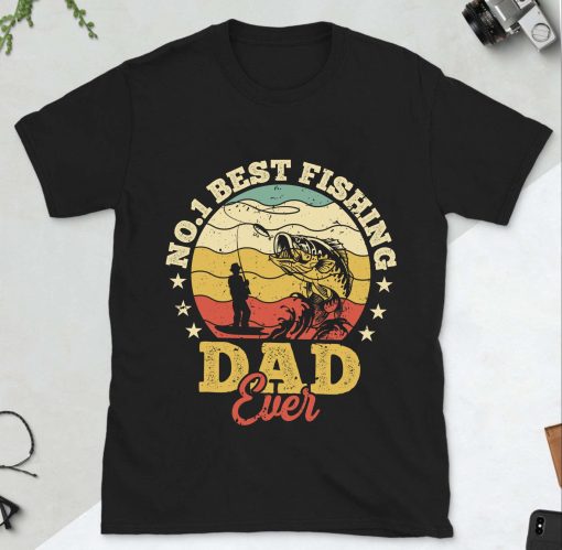 Vintage Fishing Lover No1 Best Fishing Dad Ever Happy Father’s Day Unisex T-Shirt