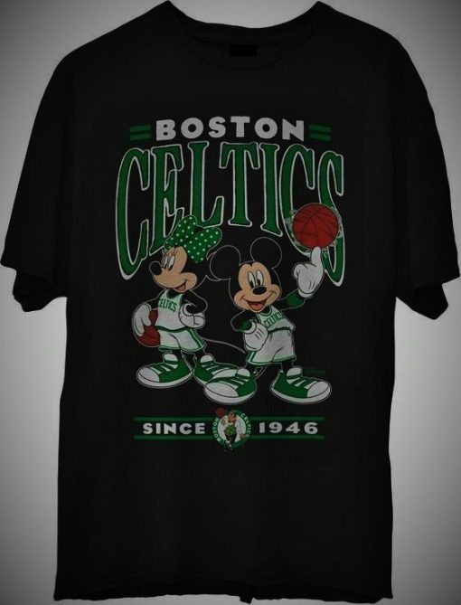 Vintage Minnie And Mickey Boston Celtics Basketball Unisex T-Shirt