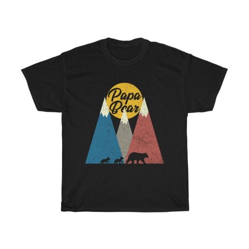 Vintage Papa Bear Two Cubs Happy Father’s Day Unisex T-Shirt