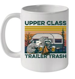 Vintage Raccoons And Opossums Upper Class Trailer Trash Premium Sublime Ceramic Coffee Mug White