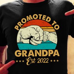 Vintage Son And Dad Promoted To Grandpa Est 2022 Happy Father’s Day Unisex T-Shirt