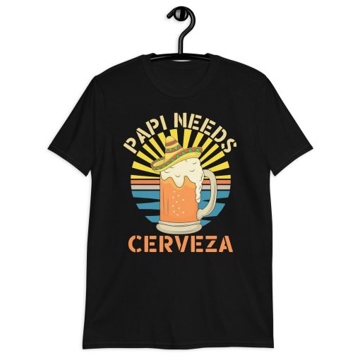 Vintage Style Papi Needs Cerveza Happy Father’s Day Unisex T-Shirt