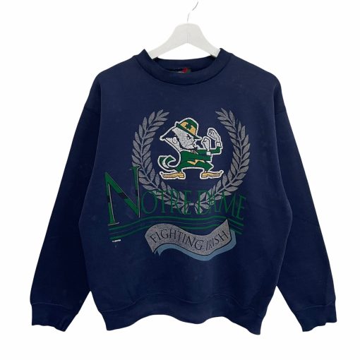 Vintage University Notre Dame Crewneck Fighting Irish Big Logo Football Team Unisex Sweatshirt